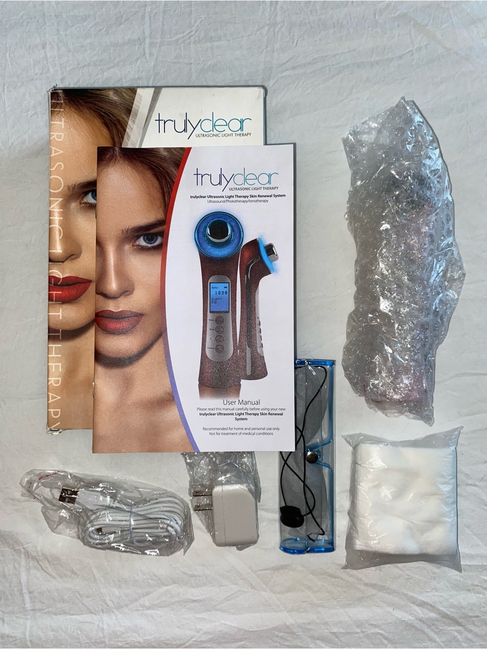 Truly Clear Ultrasonic Light Therapy Skin Renewal System - Pink